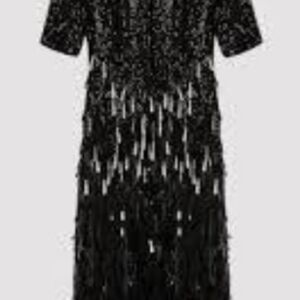 Black Sequin Fringe Dress